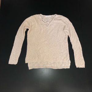 Pink Rose cream/ivory knit sweater blouse small